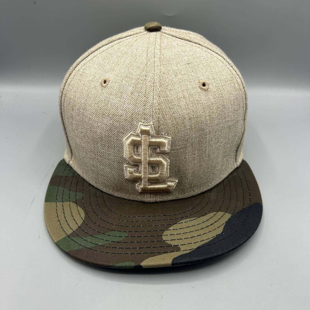 St. Louis Cardinals MLB Hat Men 7 1/8 Tan Camo 59Fifty New Era Fitted Cap